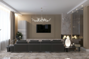 Дизайн гостиной загородного дома