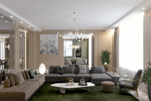 Дизайн гостиной загородного дома