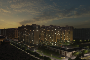 Визуализация ЖК Победа-3 (вечер)