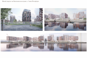 Жилой квартал на Васильевском острове в Санкт-Петербурге