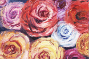 Открытка маслом из серии "8 марта"