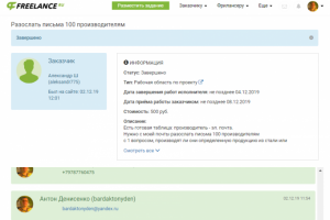 Разослать письма 100 производителям