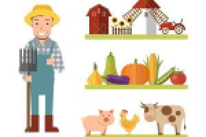 Векторная иллюстрация на тему ферма