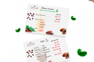 Дизайн меню кофейни "Chocolab"