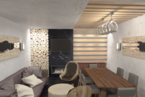 Зона отдыха в финской сауне.