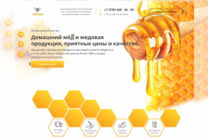 Дизайн продающего лендинга "Honey" по продаже медовой продукции.