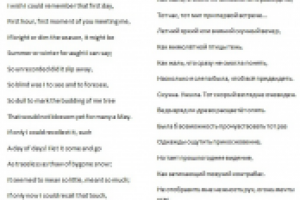 Художественный перевод стихотворения (английский язык)