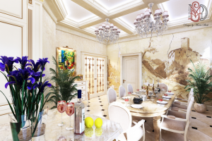 Кухня-столовая в классическом стиле. Вид 4