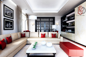 Гостиная в стиле Келли Хоппен. Вид 6. Смешанное освещение