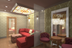 Гостинная в двухкомнатной квартире