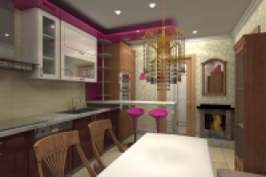 Кухня в двухкомнатной квартире - вариант со второй дверью