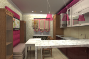 Кухня в двухкомнатной квартире - вариант со второй дверью