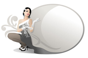 Девушка с рамкой для текста