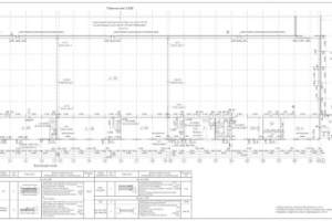 Производственное здание, стадия Р. План 1-го этажа