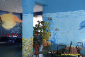Настенная роспись в ресторане