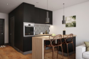 Студия с зеленым акцентом 3