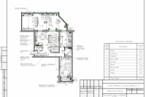 План расстановки мебели и оборудования 3-х к.кв