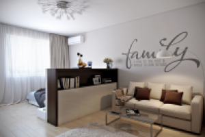 Интерьер однокомнатной квартиры на одну семью. г. Москва.