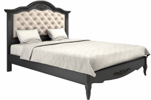 Кровать двухспальная черная эмаль с протиркой