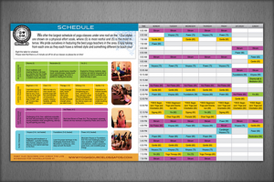 Информационная листовка с расписанием для йога-центра.