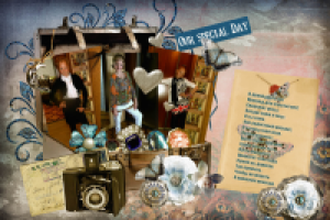 Фотокнига  на день рождение(одна из страниц)