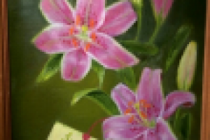 Работа маслом на холсте "Лилии милые сердцу"