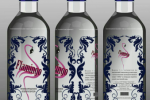 Вино водочная этикетка - фламинго