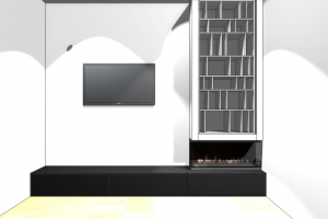 Тумба под камин и книжный стилаж