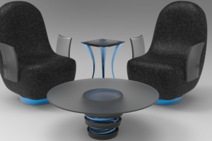 Кресла и журнальный столик.