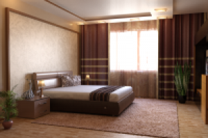 Рендер 3D модели спальной комнаты