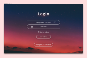 Login page for desktop