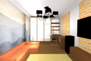 Гостиная+рабочий кабинет вид2