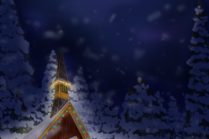 Ночной зимний пейзаж