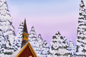 Вечерний зимний пейзаж