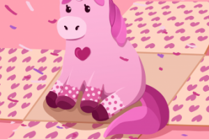 Розовый единорог