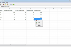 Электронная таблица