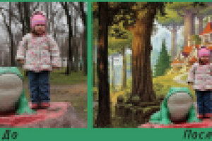 Коллаж детской фотографии на сказочную тематику