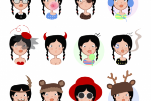 векторная иллюстрация стикеры-наклейки