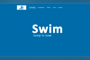 Первый экран сайта о плавании