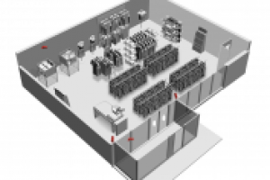 План магазина с камерами видеонаблюдения
