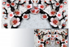 Фотообои в векторе на основе растровой иллюстрации