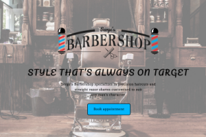 1й экран лендинга о барбершопе