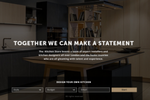 1й экран лендинга о дизайне кухни