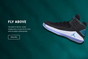 1й экран лендинга о кроссовках