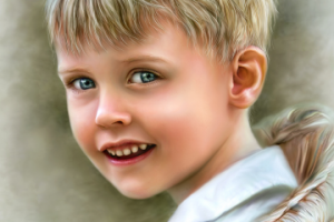 Детский портрет по фото. Digital painting