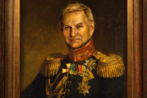 Мужской портрет в образе военного 19 века - коллаж