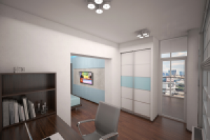 интерьер кабинета на лоджии