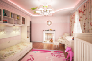 визуализация детской комнаты для девочки