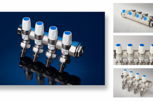 Распределительный коллектор Rehau. Синий. Каталог, буклет, сайт