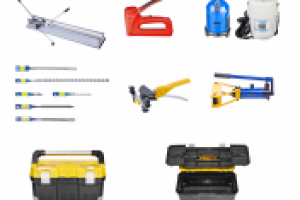 Инструменты (сверла, ящик, уровень, трубогиб)